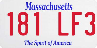 MA license plate 181LF3