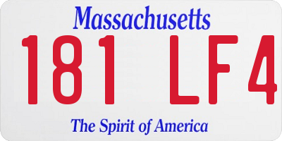 MA license plate 181LF4