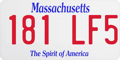MA license plate 181LF5