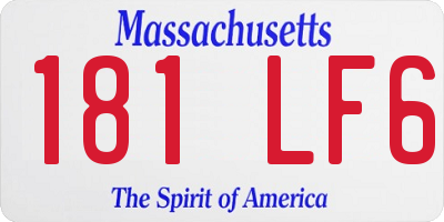MA license plate 181LF6