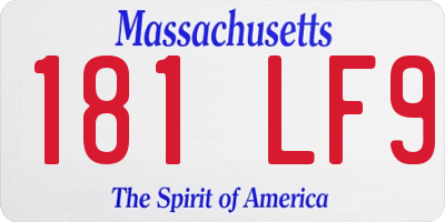 MA license plate 181LF9