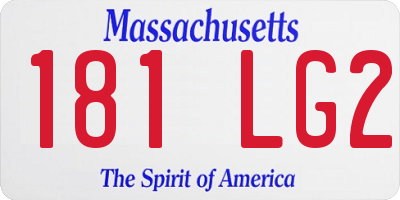 MA license plate 181LG2