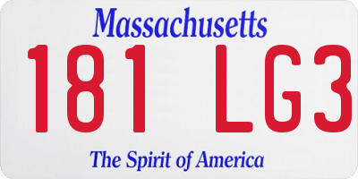 MA license plate 181LG3