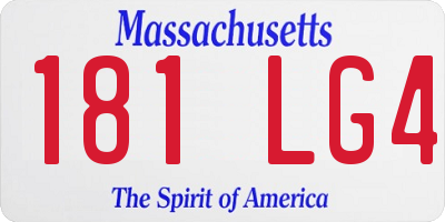 MA license plate 181LG4