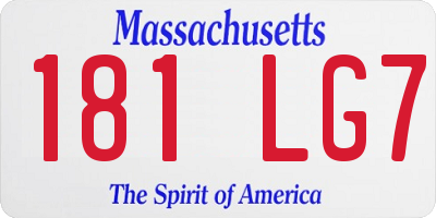 MA license plate 181LG7
