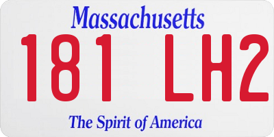 MA license plate 181LH2
