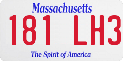 MA license plate 181LH3