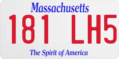 MA license plate 181LH5