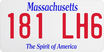 MA license plate 181LH6