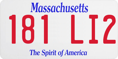 MA license plate 181LI2