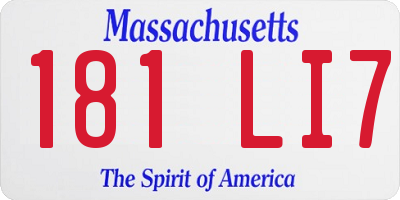 MA license plate 181LI7
