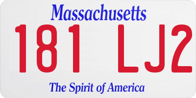 MA license plate 181LJ2