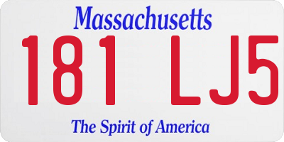MA license plate 181LJ5