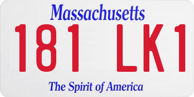 MA license plate 181LK1