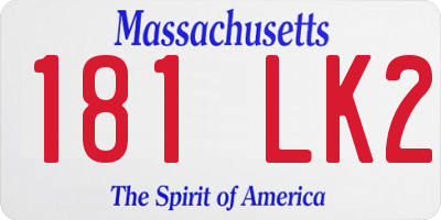 MA license plate 181LK2