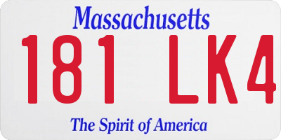 MA license plate 181LK4