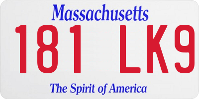 MA license plate 181LK9