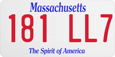 MA license plate 181LL7