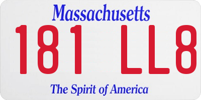 MA license plate 181LL8