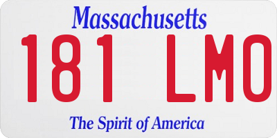MA license plate 181LM0