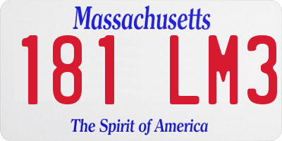 MA license plate 181LM3