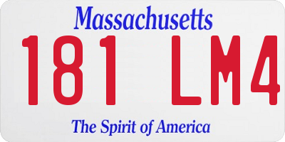 MA license plate 181LM4