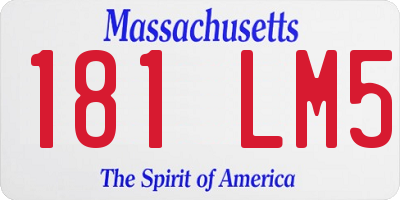 MA license plate 181LM5