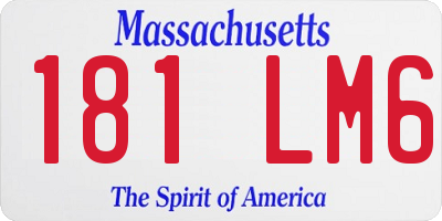 MA license plate 181LM6