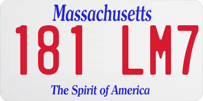 MA license plate 181LM7
