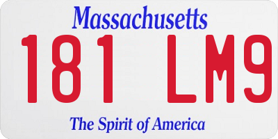 MA license plate 181LM9