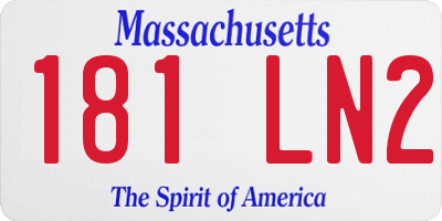 MA license plate 181LN2