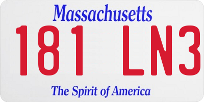 MA license plate 181LN3