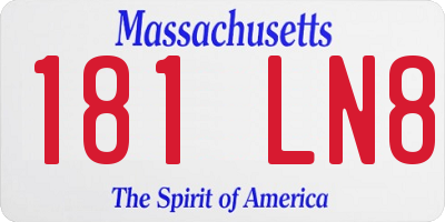 MA license plate 181LN8