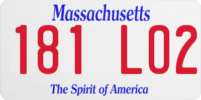 MA license plate 181LO2
