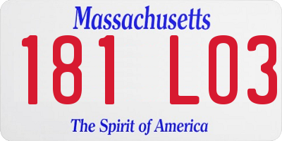 MA license plate 181LO3