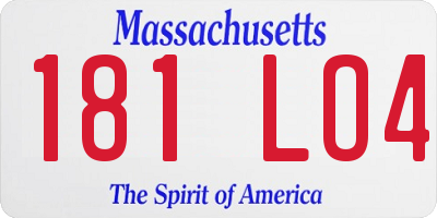 MA license plate 181LO4