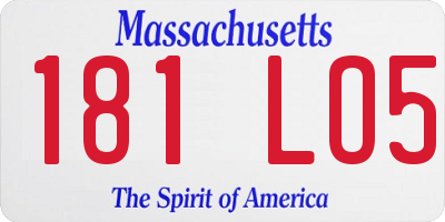 MA license plate 181LO5