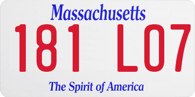 MA license plate 181LO7