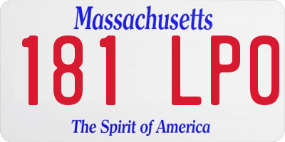 MA license plate 181LP0