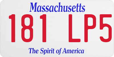 MA license plate 181LP5