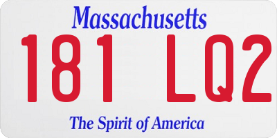 MA license plate 181LQ2