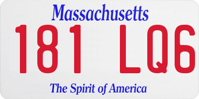 MA license plate 181LQ6