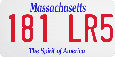 MA license plate 181LR5