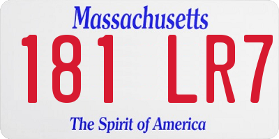 MA license plate 181LR7