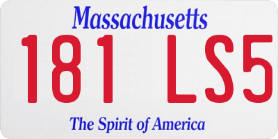 MA license plate 181LS5