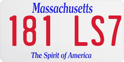 MA license plate 181LS7