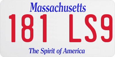 MA license plate 181LS9