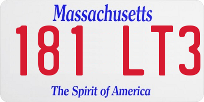 MA license plate 181LT3