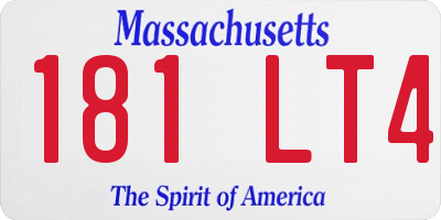 MA license plate 181LT4