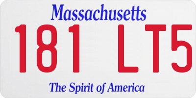 MA license plate 181LT5